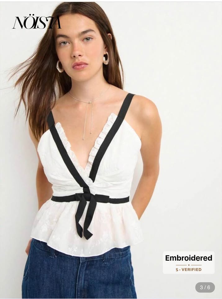 Womens Cotton Top | White and black | Size medium | size 8/10 - photo 3