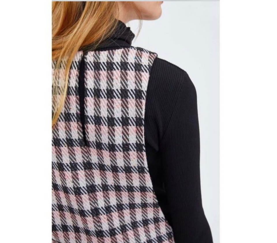 Zara Baby Pink Tweed Pinafore Overall Dress | Size L - photo 5