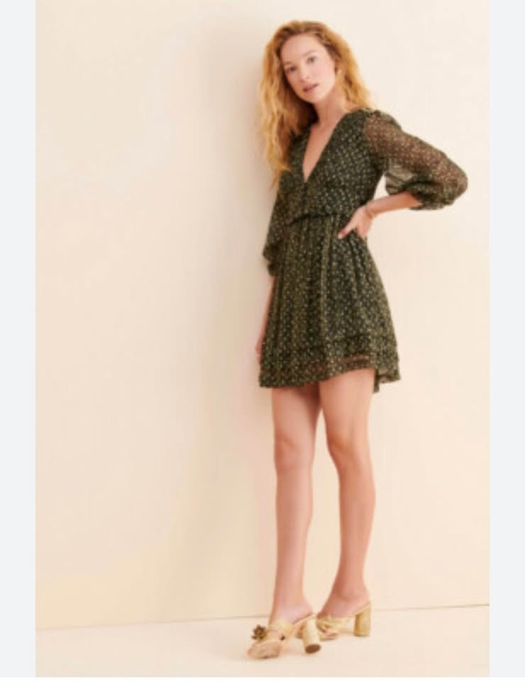 Urban Outfitters Baby doll Dress | chiffon metallic cheetah prin - photo 3