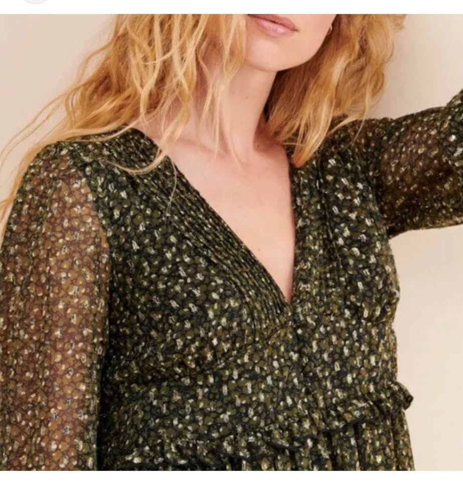Urban Outfitters Baby doll Dress | chiffon metallic cheetah prin - photo 5