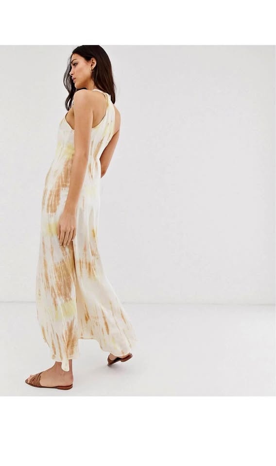 Stradivarius Halter Front Slit Maxi Dress - Size Large - NEW w T