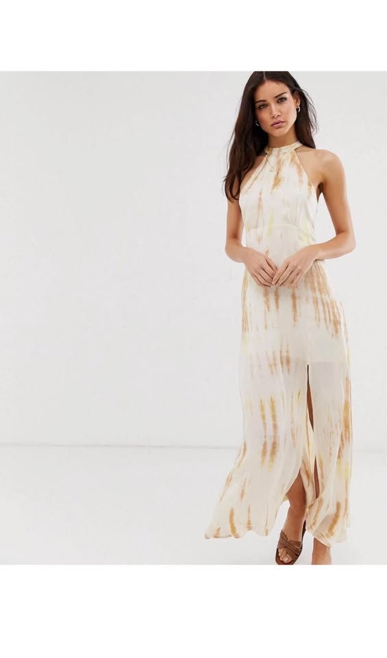 Stradivarius Halter Front Slit Maxi Dress - Size Large - NEW w T - photo 4