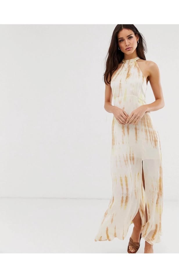 Stradivarius Halter Front Slit Maxi Dress - Size Large - NEW w T - photo 5