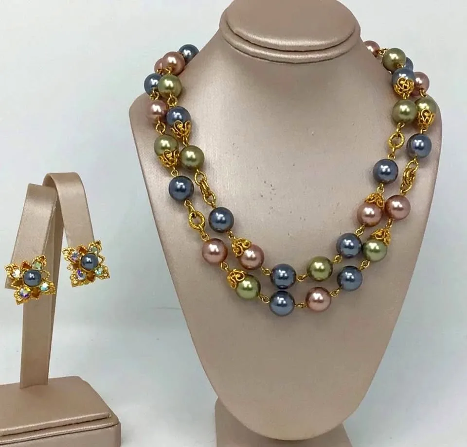 Joan Rivers Double Pearl Strand + AB Clip On Earrings image indicator(3)