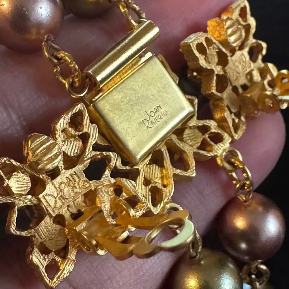 Joan Rivers Double Pearl Strand + AB Clip On Earrings image indicator(4)