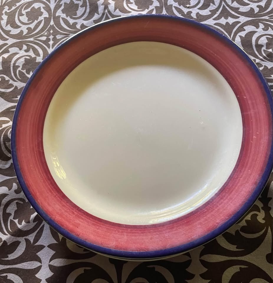 VINTAGE HOMER LAUGHLIN BRUSH BAND 9" PLATES - photo 2