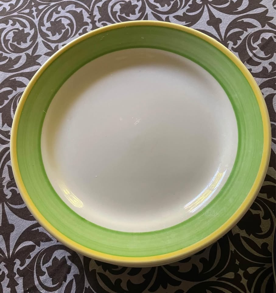 VINTAGE HOMER LAUGHLIN BRUSH BAND 9" PLATES - photo 3