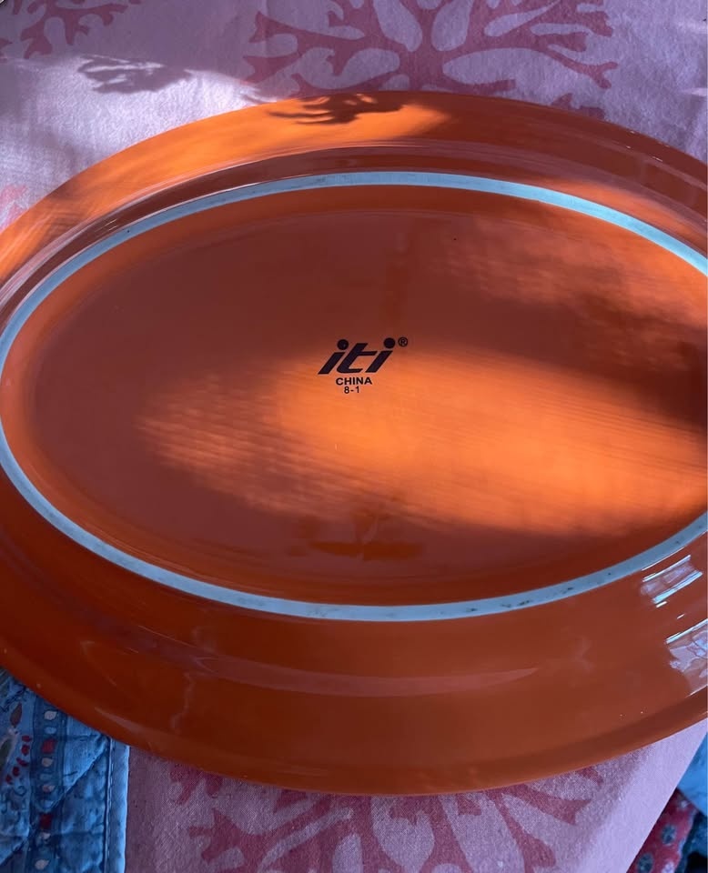 SET OF 6 ELECTRIC CANCUN ORANGE PLATTERS 12"x8.5" FROM INT'L TAB - photo 4