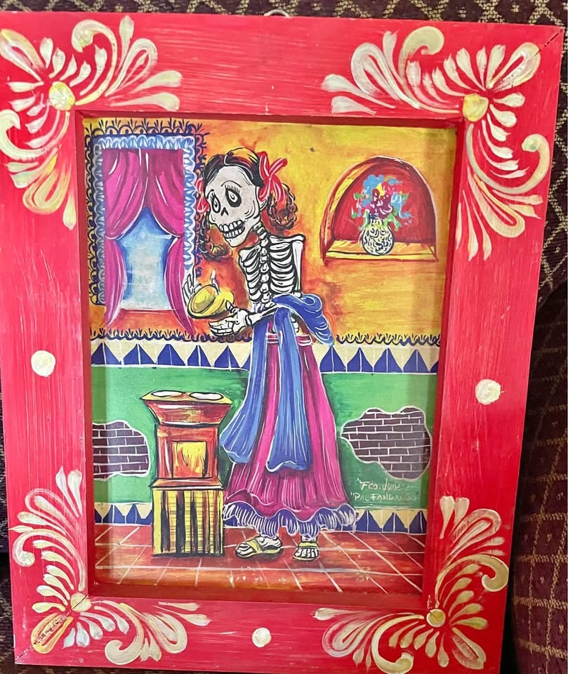 GORGEOUS UNIQUE & COLORFUL MEXICAN DAY OF THE DEAD PAINTINGS