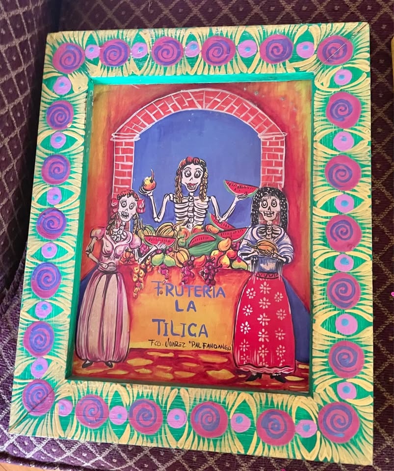 GORGEOUS UNIQUE & COLORFUL MEXICAN DAY OF THE DEAD PAINTINGS - photo 2