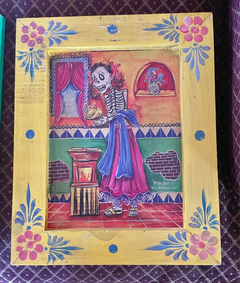 GORGEOUS UNIQUE & COLORFUL MEXICAN DAY OF THE DEAD PAINTINGS - photo 3