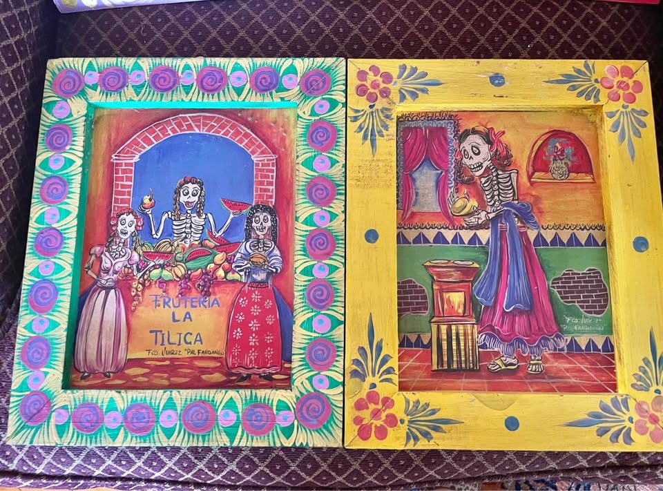 GORGEOUS UNIQUE & COLORFUL MEXICAN DAY OF THE DEAD PAINTINGS - photo 5