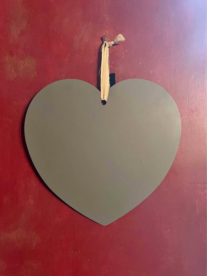 Heart Shaped Metal Chalk & Magnetic Board - Back to School