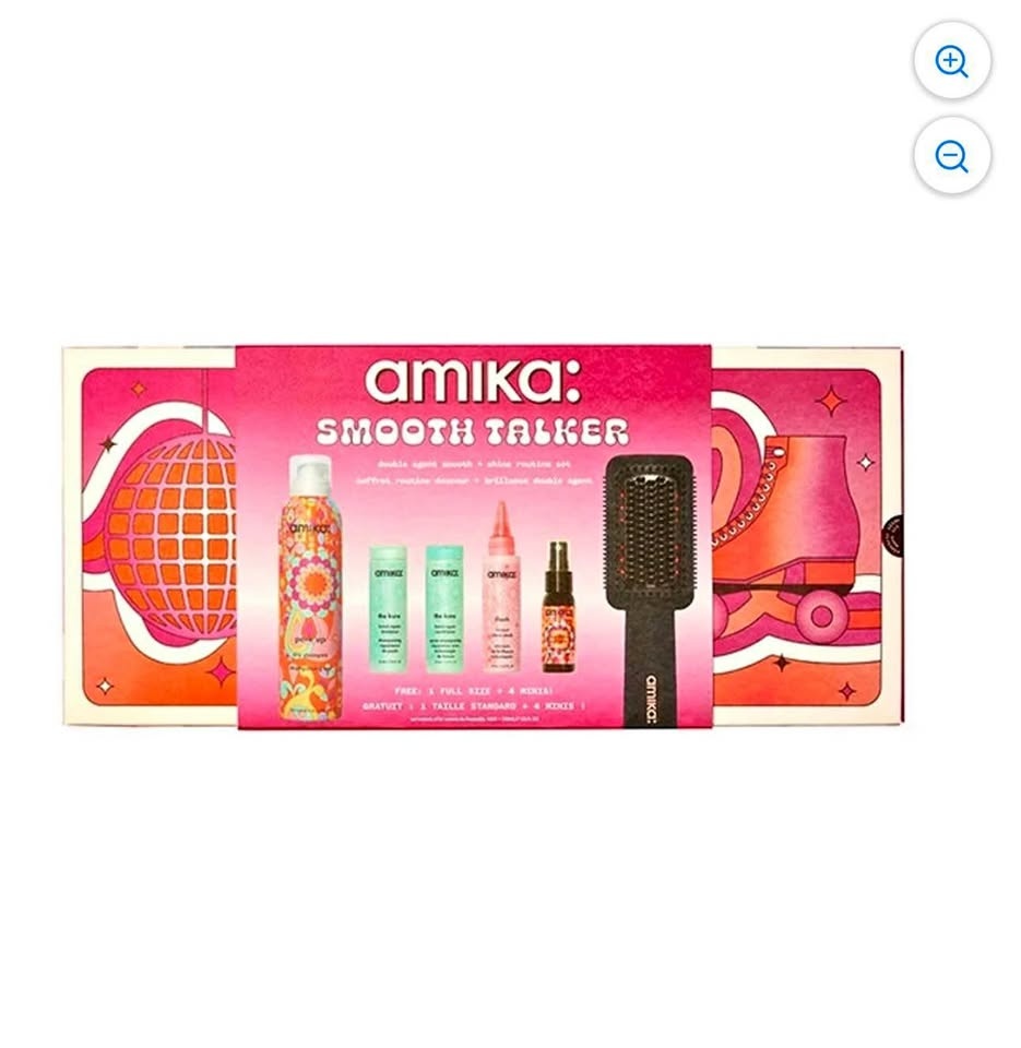 Amika 6 pc Smooth Talker Straightening Blow Dry Brush Set | NEW