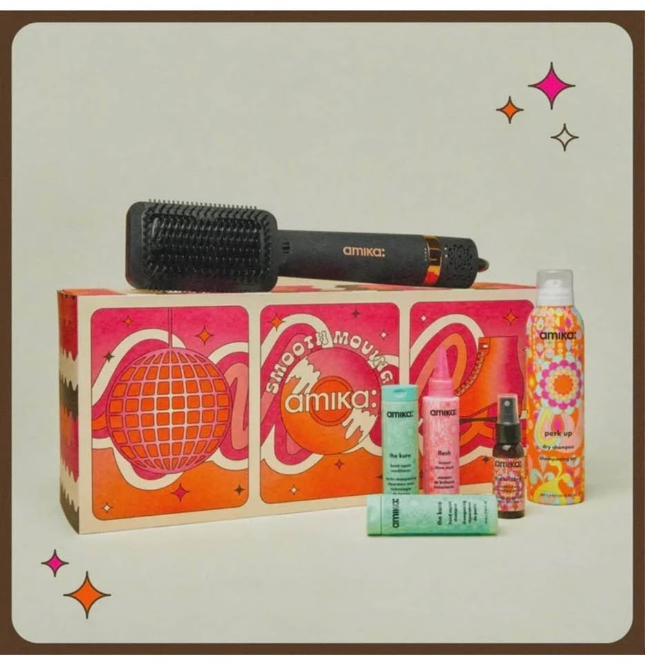 Amika 6 pc Smooth Talker Straightening Blow Dry Brush Set | NEW - photo 3