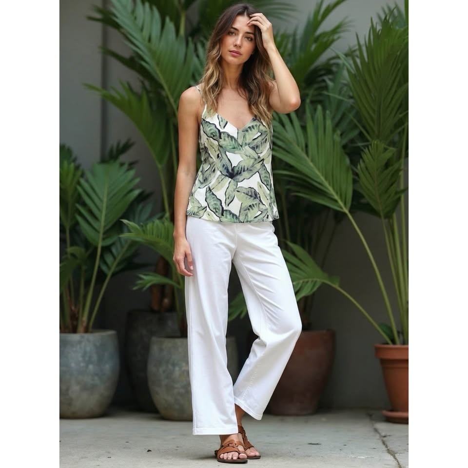Wilfred Green Leaf Print Camisole - Aritzia (M)