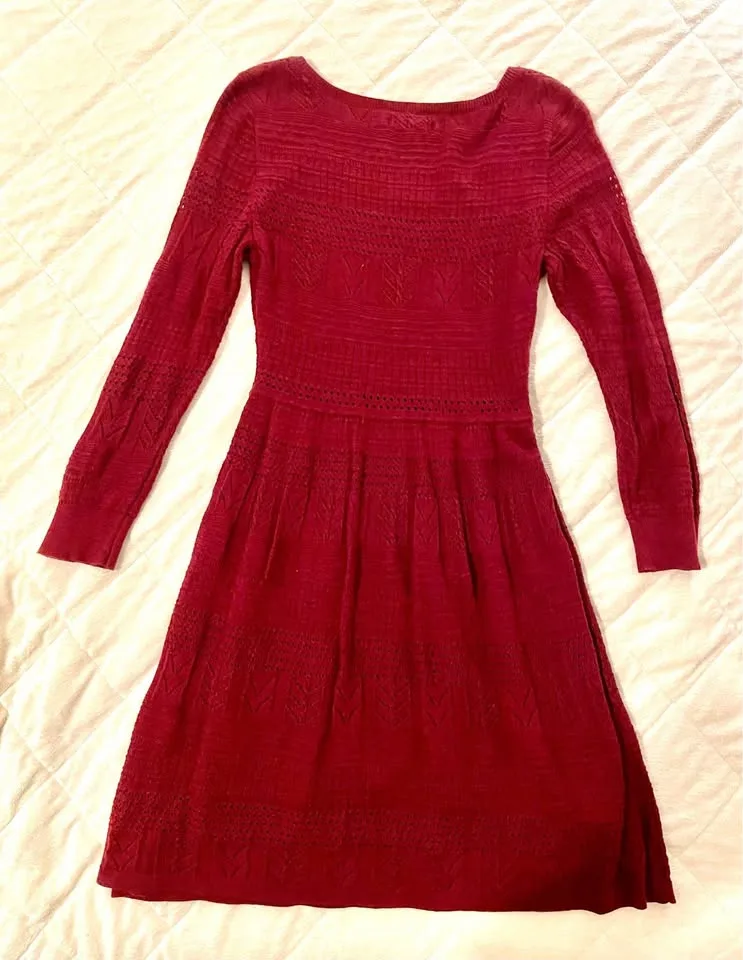 AMERICAN EAGLE OUTFITTERS BURGUNDY SWEATER KNIT DRESS image indicator(6)