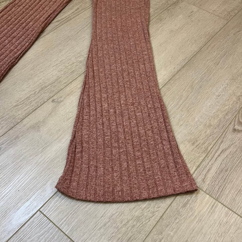 Zara Ribbed Knit Flare Pants - Size S - photo 5