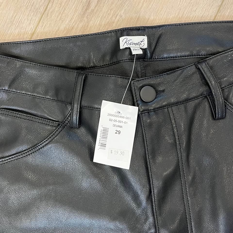 Kismet Black Faux Leather Pants - New with Tags! - photo 2
