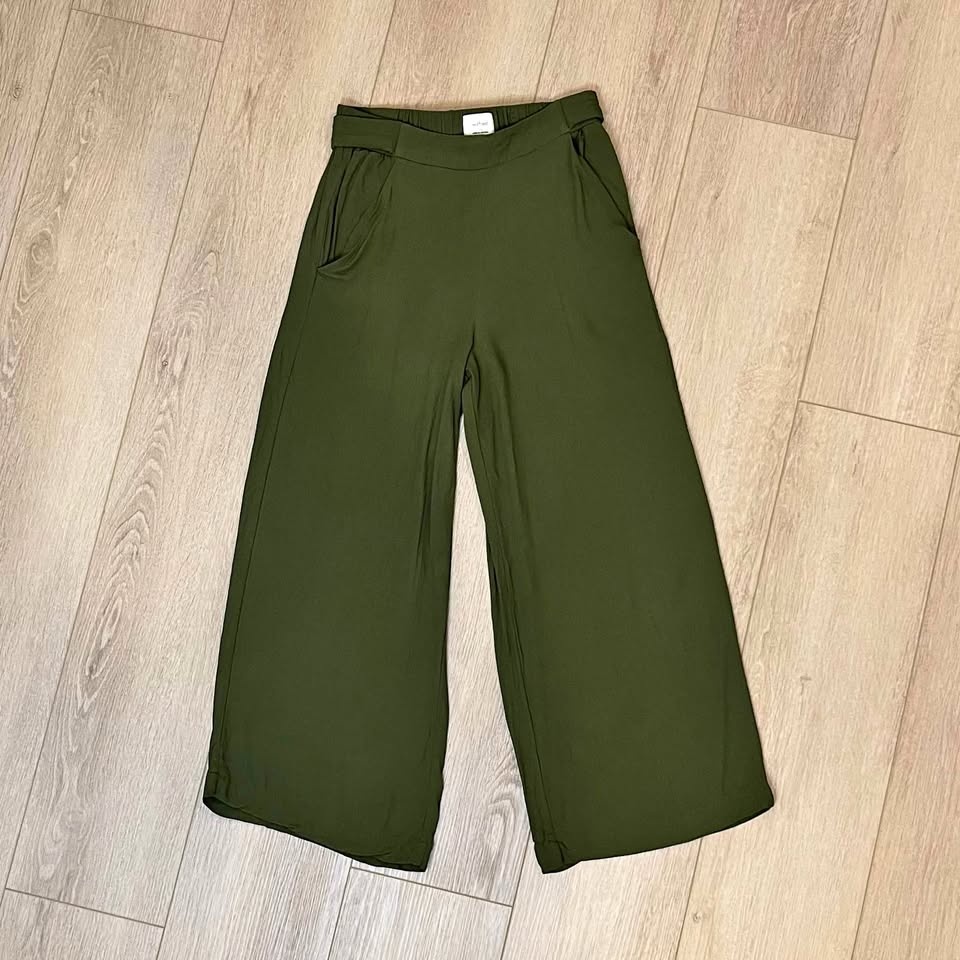 WILFRED Olive Green Wide-Leg Pants (Aritzia) - XS