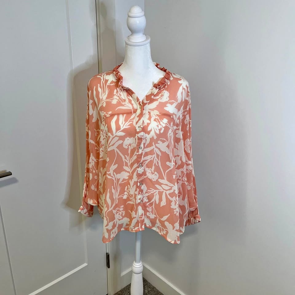 PART TWO Floral Peach Blouse - Size 38
