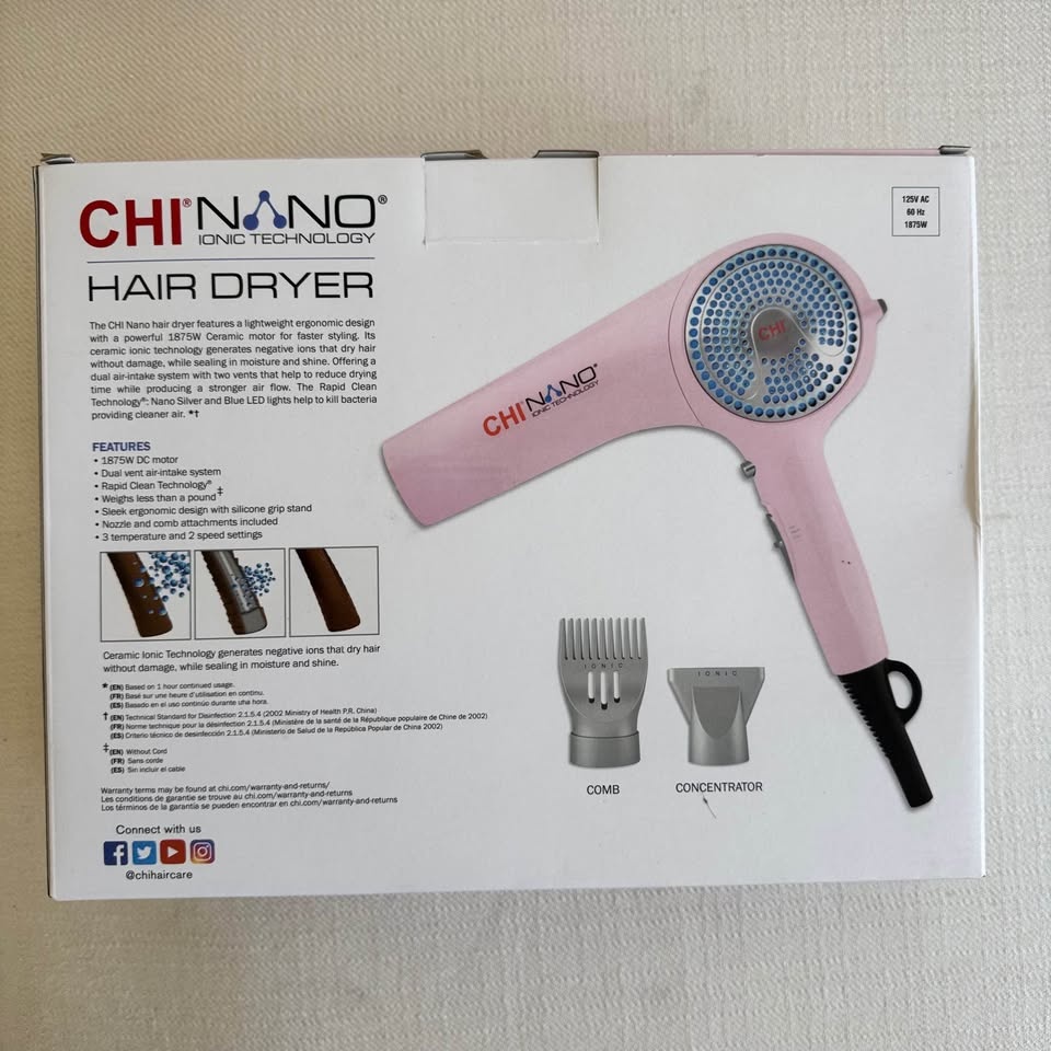 Chi Nano Hair Dryer | Limited Edition Pink | New in Box - photo 2