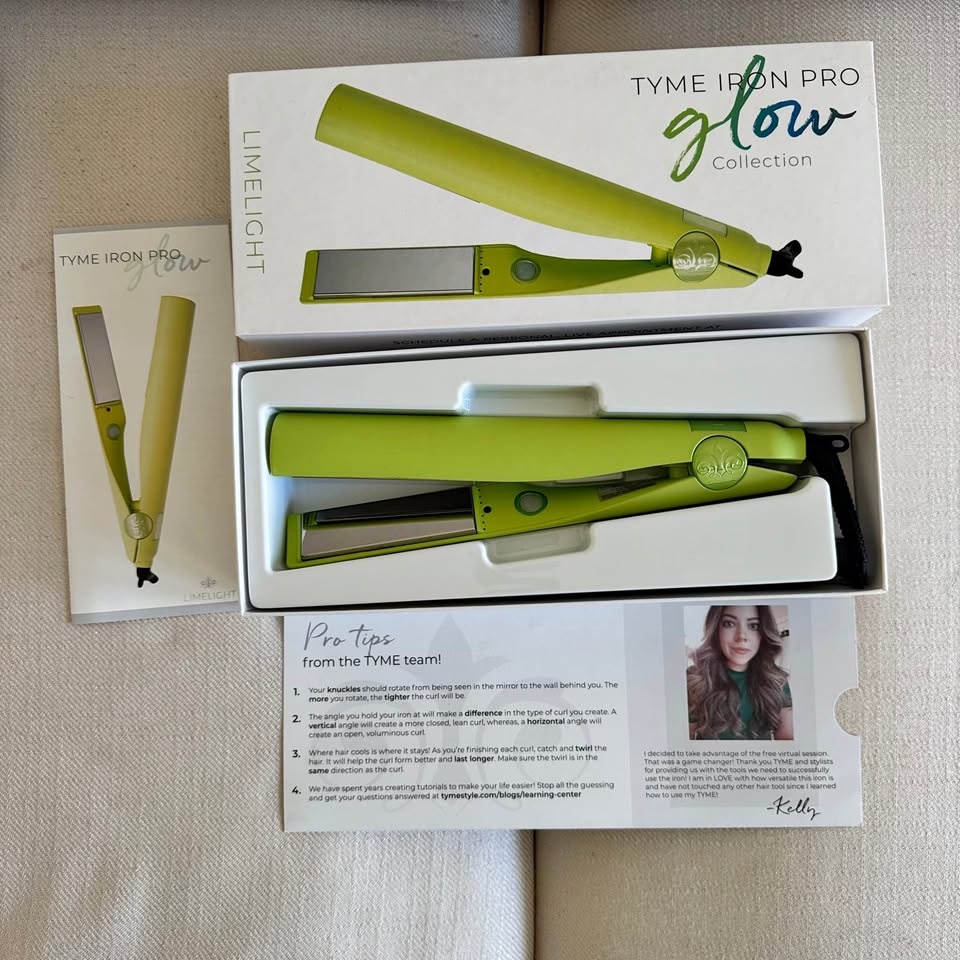 Tyme Iron Pro 2-in-1 Flat Iron & Curler - Limelight Green | New