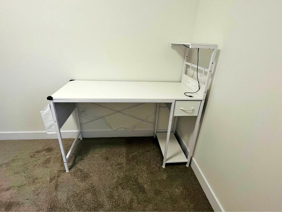 White Desk with LED light