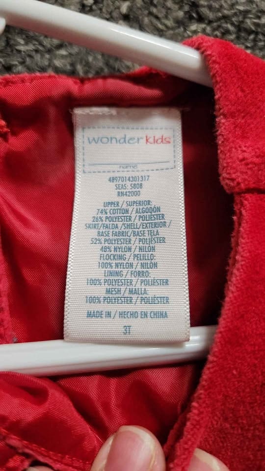 Wonder Kids 3T Red Rose Pattern Dress - photo 2