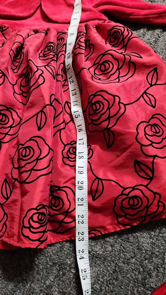 Wonder Kids 3T Red Rose Pattern Dress - photo 3