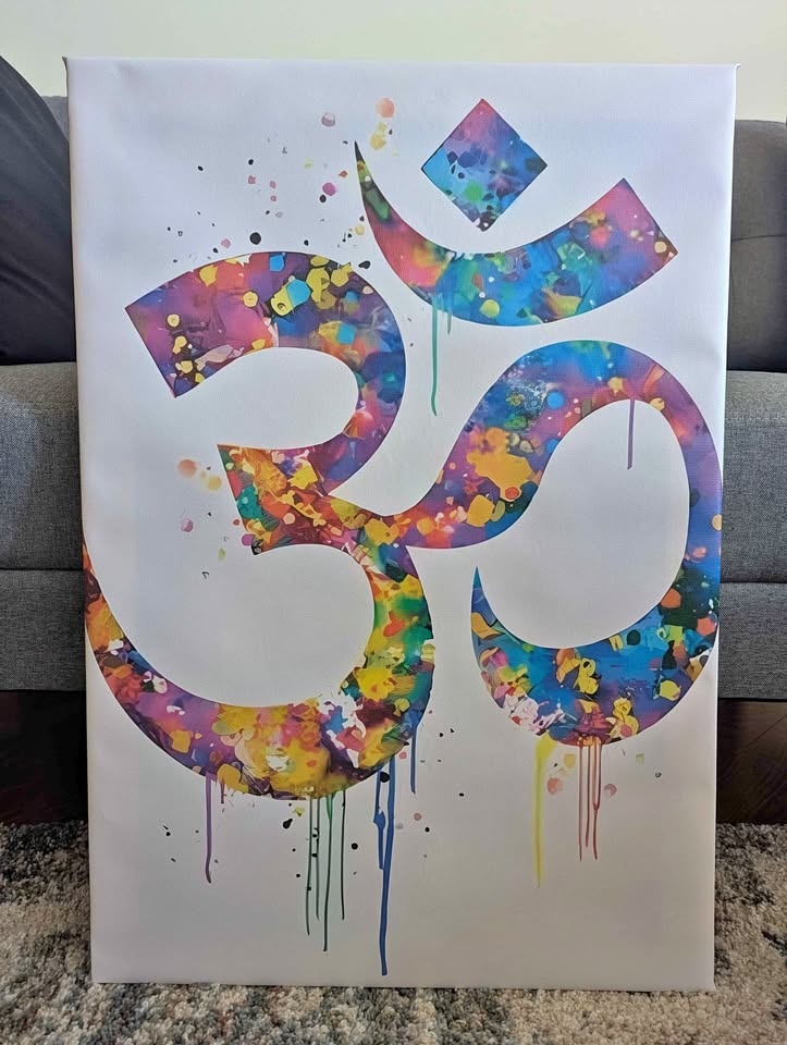 Framed OM Colorful Canvas Wall Art 18" x 28"