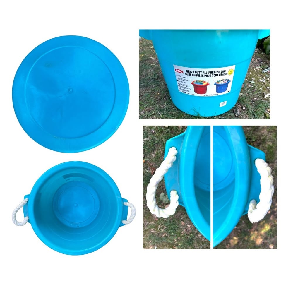 Set of 2 Vintage Buckets w/ White Rope Handles - photo 4