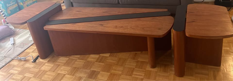 Solid Teak Coffee Table & 2 Side Tables