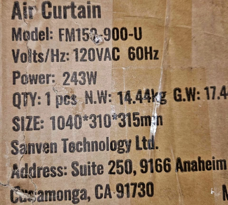 VEVOR 36" Commercial Air Curtain 2 Speeds 1200CFM