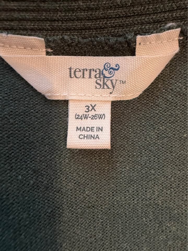 Like New Women’s Terra &Sky Classic Hunter Green Cardigan 3X - photo 2