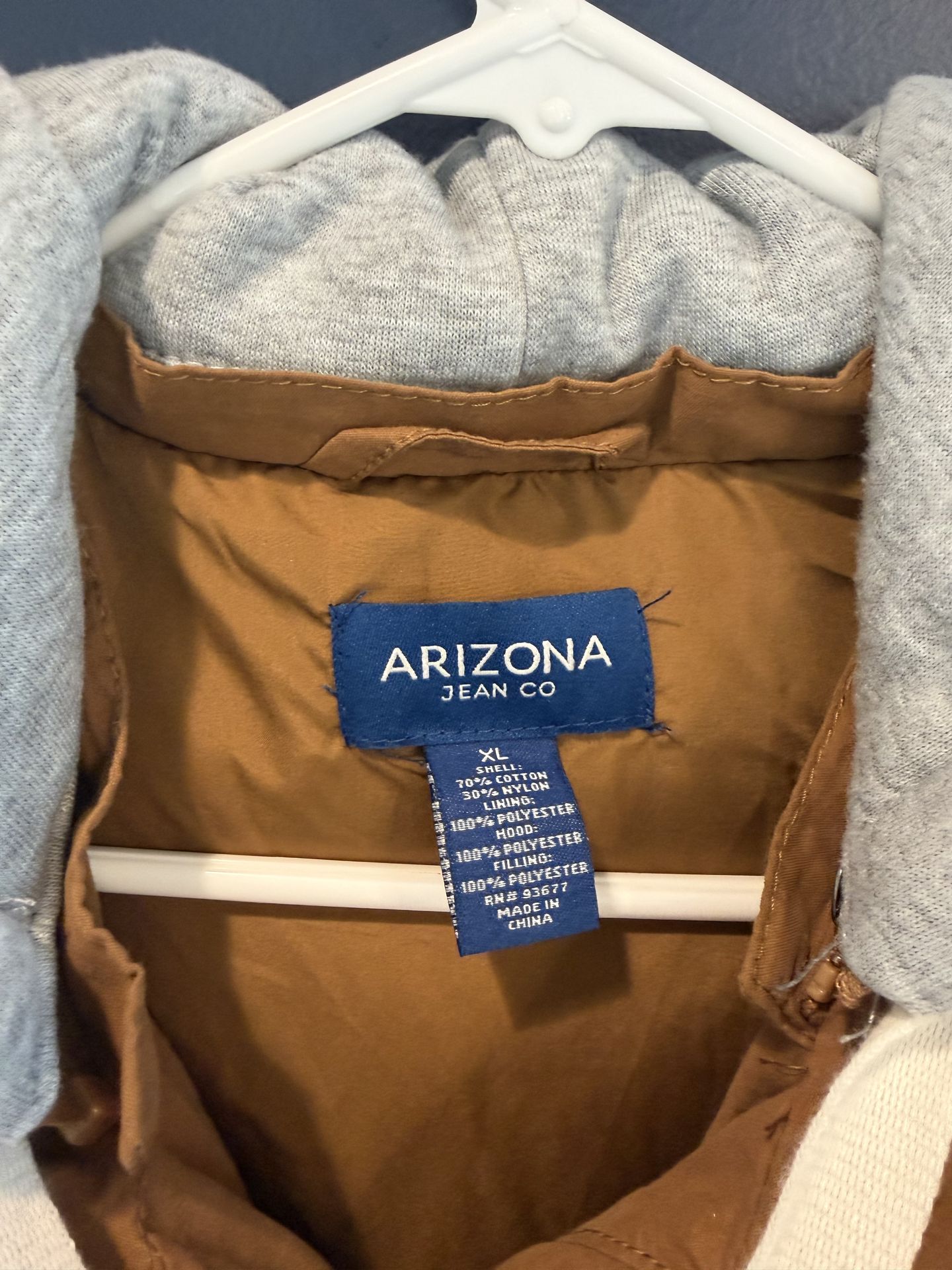 Arizona Jean Co Vest Womens Size XL Brown Snap Hooded Puffer - photo 2