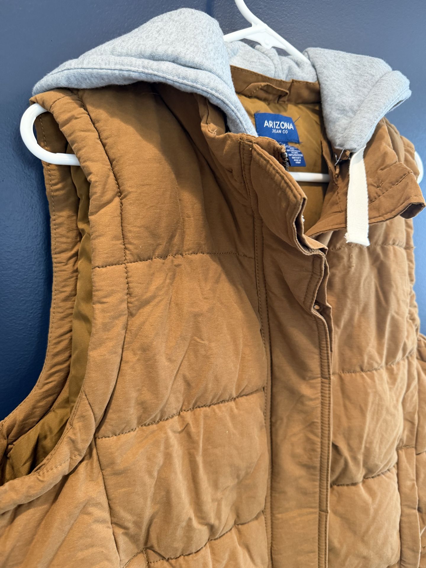 Arizona Jean Co Vest Womens Size XL Brown Snap Hooded Puffer - photo 3