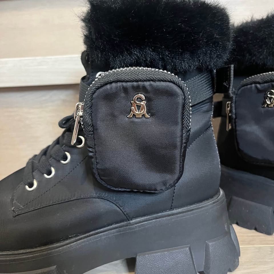 STEVE MADDEN Women's Black Fur-Lined Boots - Size 8 - photo 4