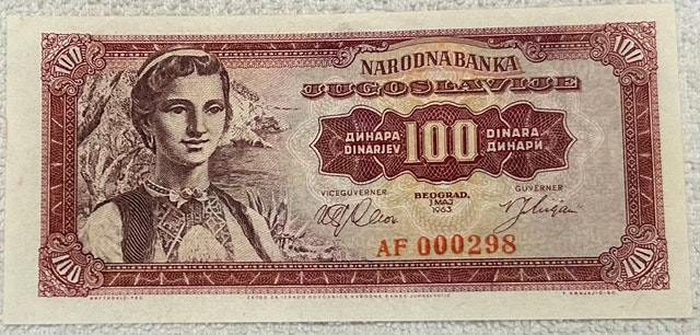 1963 Yugoslavia 100 Dinara