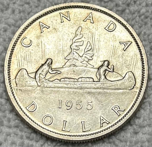 1955 Canadian Silver Dollar AU