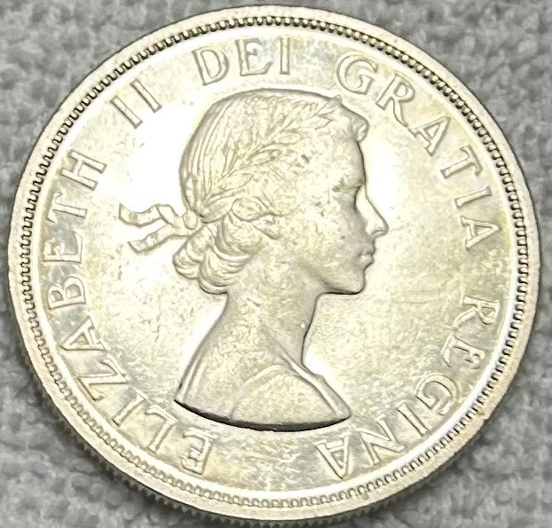 1955 Canadian Silver Dollar AU - photo 2