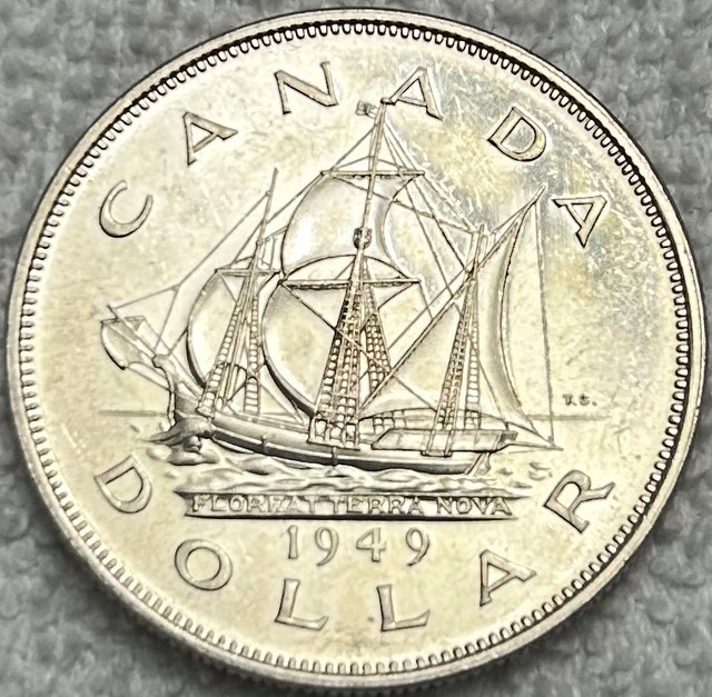 1949 Canadian Silver Dollar MS 60+