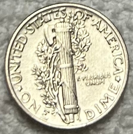 AU 1944 American Mercury Silver Dime - photo 2