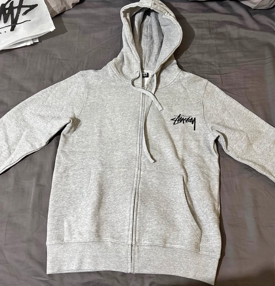 Stussy Grey Zipper Hoodie