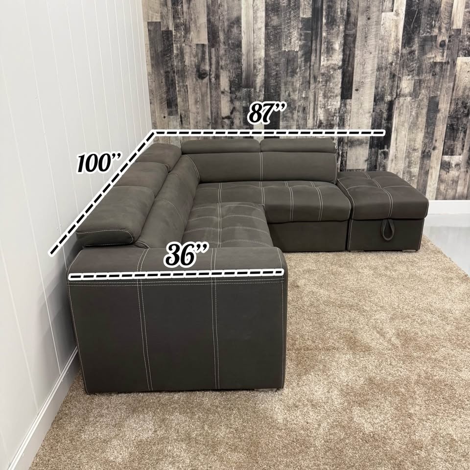 Drake Sleeper Sectional with Storage Ottoman - photo 4