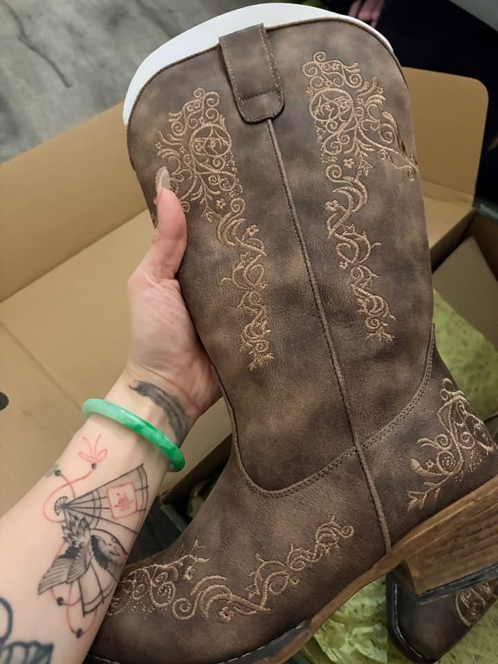 Roper Brown Embroidered Cowboy Boots Women's Size 8 New w/ Tag - photo 4