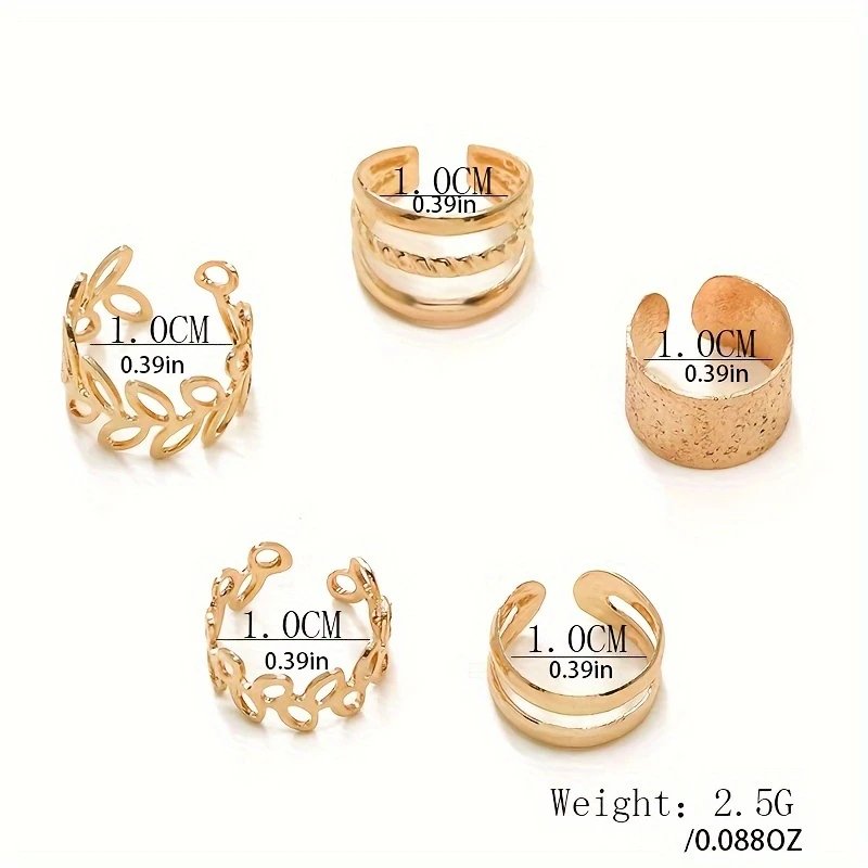 5pcs Minimalist Earcuff Set - Gold / Silver / Black - photo 3