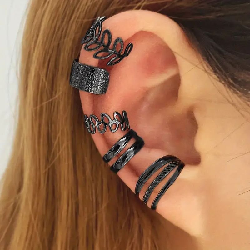 5pcs Minimalist Earcuff Set - Gold / Silver / Black - photo 5