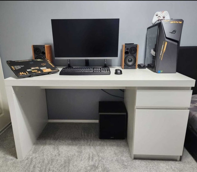 IKEA Malm White Desk with Drawers