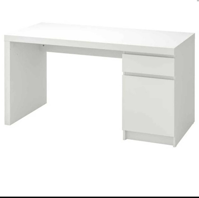 IKEA Malm White Desk with Drawers - photo 2